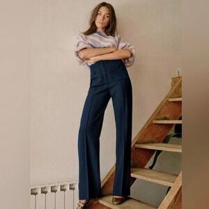 Sezane Dan Trousers Navy NWT size US 4 EU 36